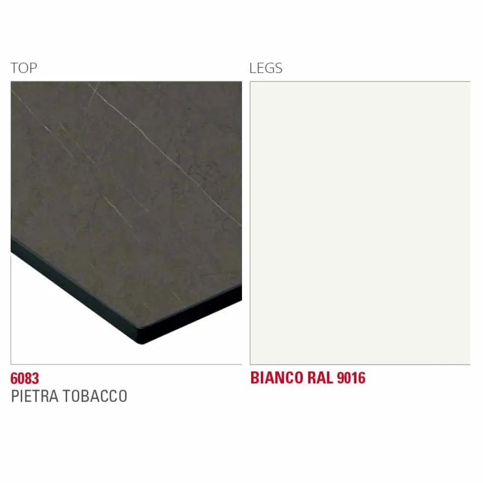 Dining Table with Hpl Top and Metal Base Made in Italy - Aresto Viadurini