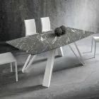 Dining Table with Hpl Top and Metal Base Made in Italy - Aresto Viadurini