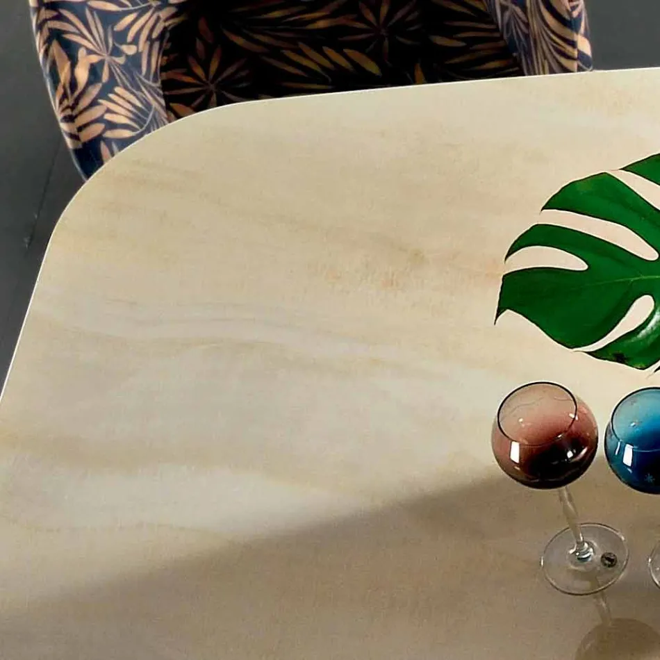 Dining Table with Top in Fine Made in Italy Hypermarble - Settimmio Viadurini