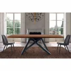 Dining Table with Veneered Wood Top Made in Italy - Settimmio Viadurini