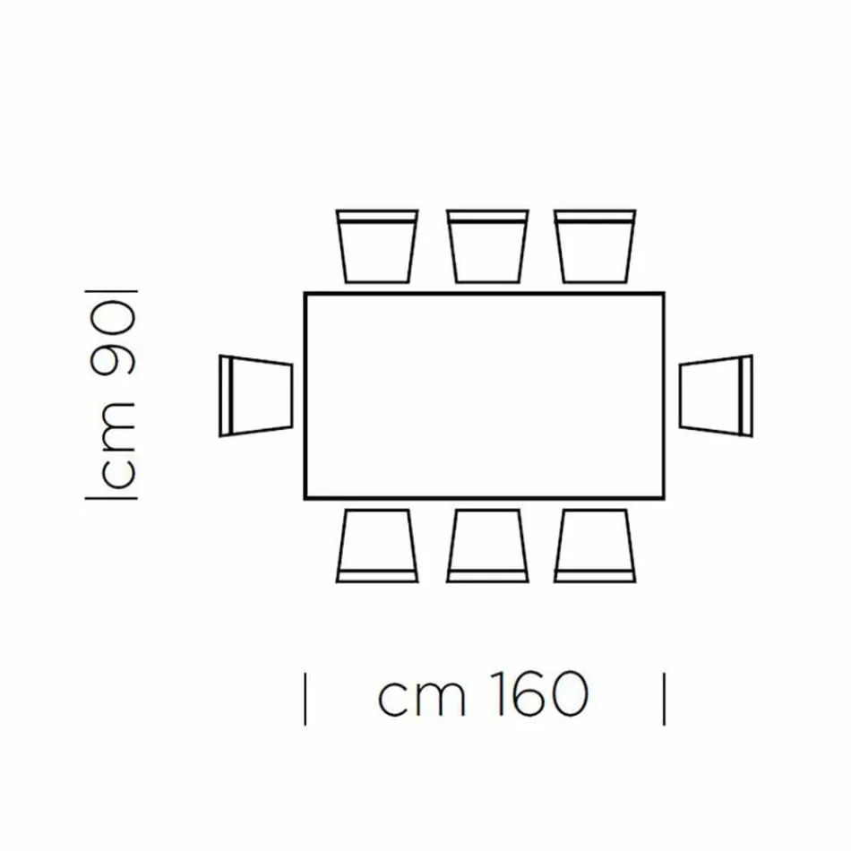 Dining Table with Veneered Wood Top Made in Italy - Settimmio Viadurini