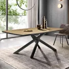 Dining Table with Oak Veneer Top Made in Italy - Antonino Viadurini
