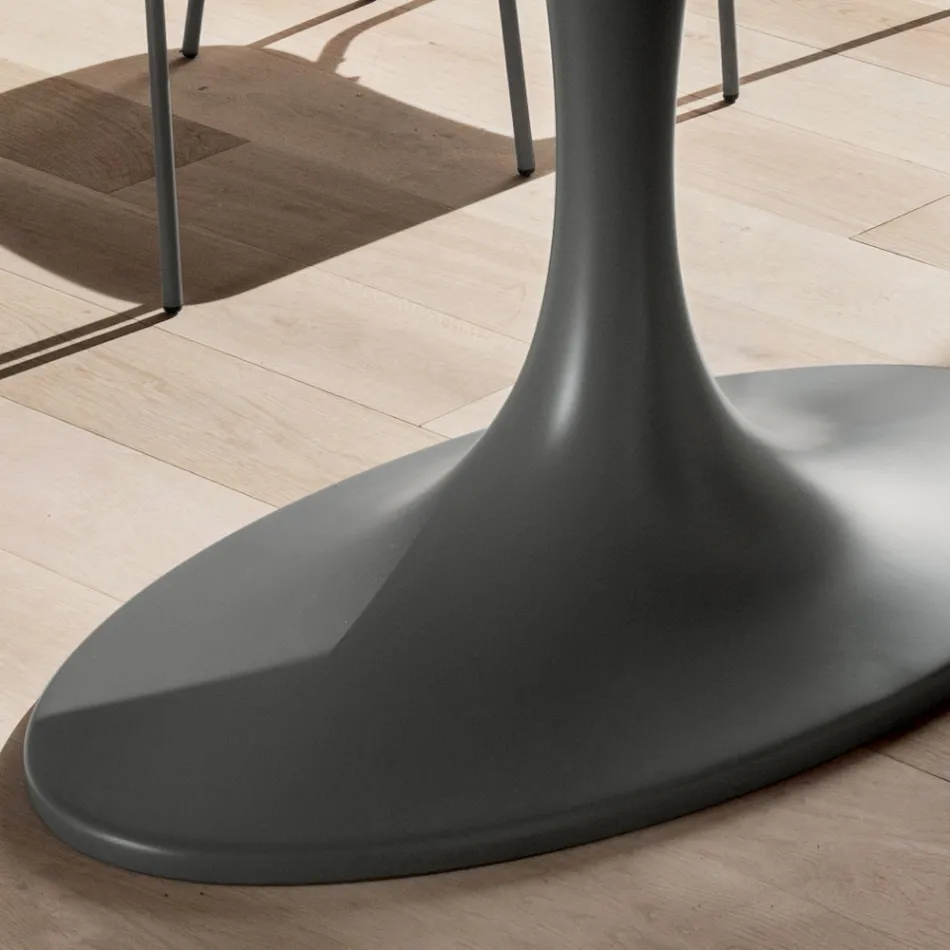 Quality Dining Table with Made in Italy Lacquered Glass Top - Brontolo Viadurini