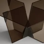 Dining Table with Square Top and Glass Base Made in Italy - Tiseo Viadurini