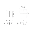 Dining Table with Square Top and Glass Base Made in Italy - Tiseo Viadurini