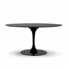 Dining Table with Round Top in High Quality Fenix Made in Italy - Dollars Viadurini