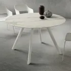 Dining Table with Round Laminam Top Made in Italy - Lingotto Viadurini