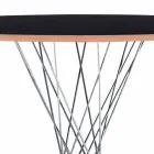 Dining Table with Round Top in Black Laminate Made in Italy - Plaza Viadurini