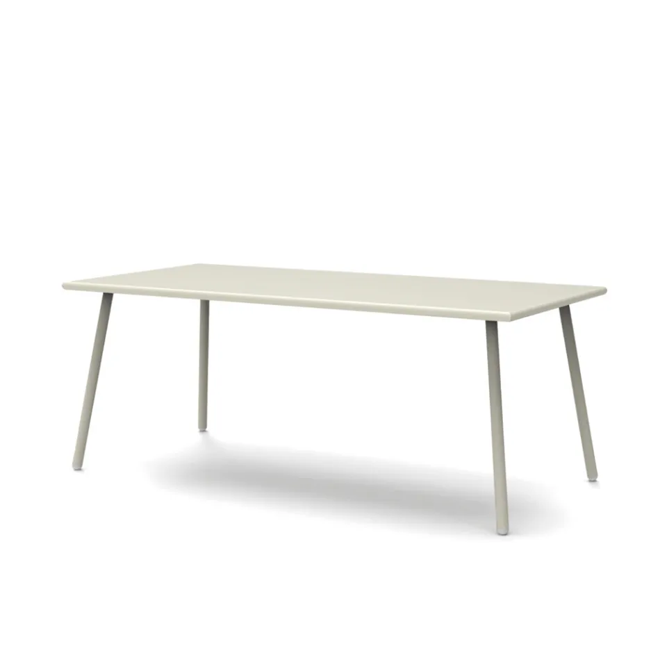 Rectangular Outdoor Dining Table in Galvanized Steel Made in Italy - Elvia Viadurini