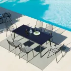 Rectangular Outdoor Dining Table in Galvanized Steel Made in Italy - Elvia Viadurini