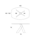 Lounge Dining Table Glass Top and Wooden Legs - Botanical Viadurini