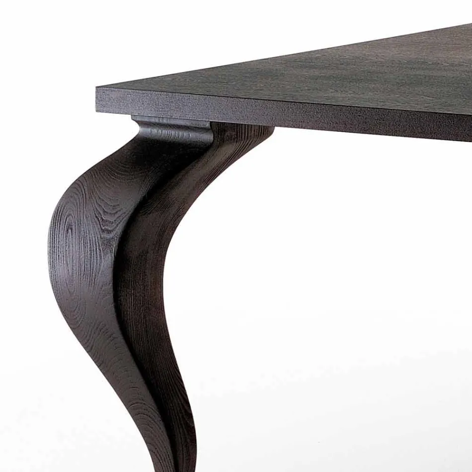 Luxury design dining table in solid wood, made in Italy, Filo Viadurini