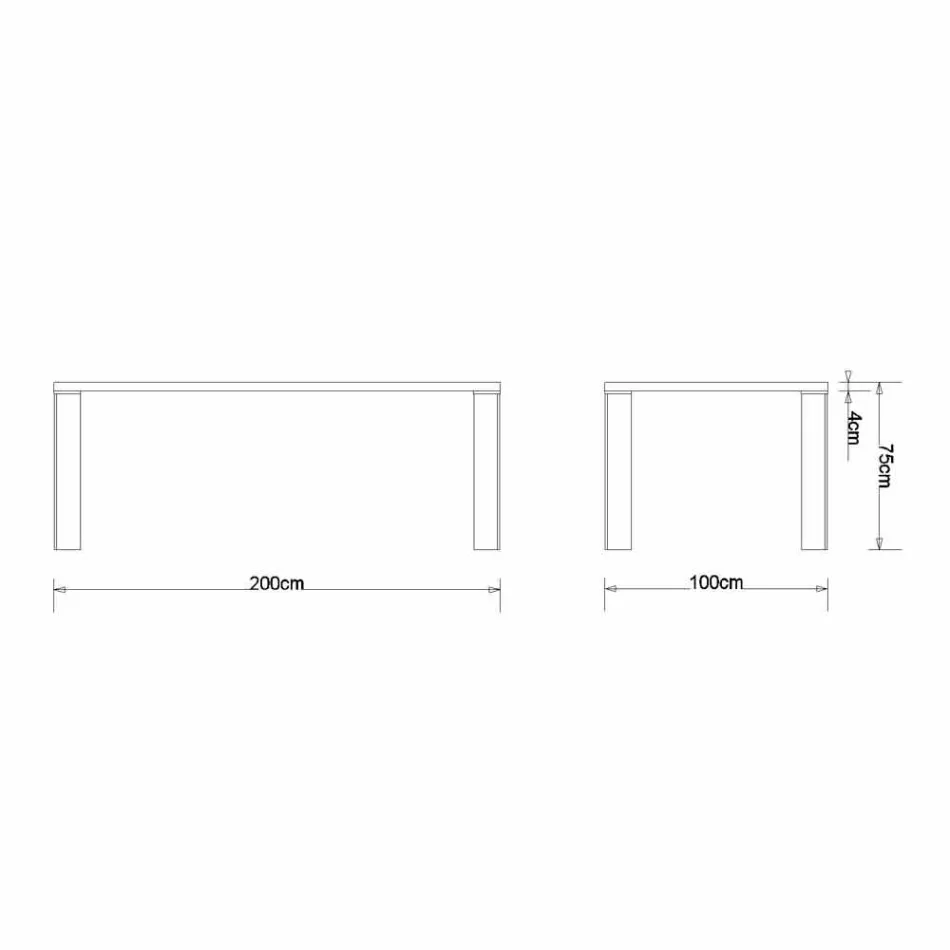 Design dining table in natural walnut design, L200xP100cm, Yvonne Viadurini