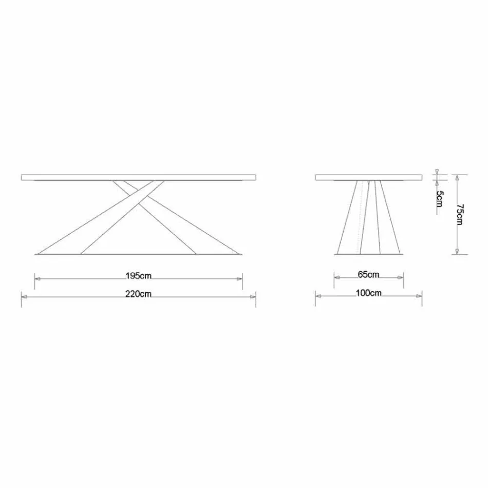 Modern design dining table with Elliot made in Italy oak top Viadurini