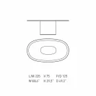 Modern Design Oval Dining Table in Blue MDF and Copper Made in Italy - Oku Viadurini