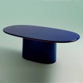 Modern Oval Design Dining Table in Blue and Copper MDF Made in Italy - Oku