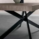 Design dining table in oak and metal made Italy Oncino Viadurini