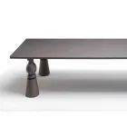 Design dining table in grey oak wood, made in Italy, Theseus Viadurini