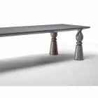 Design dining table in grey oak wood, made in Italy, Theseus Viadurini