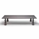 Design dining table in grey oak wood, made in Italy, Theseus Viadurini