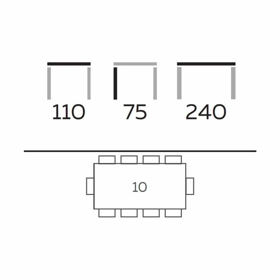 Modern Design Dining Table in Gres and Ash Made in Italy - Charol Viadurini