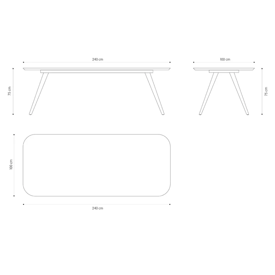 Quality Dining Table with Ash Wood Top Made in Italy - Ulma Viadurini