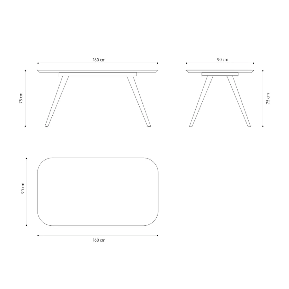 Quality Dining Table with Ash Wood Top Made in Italy - Ulma Viadurini