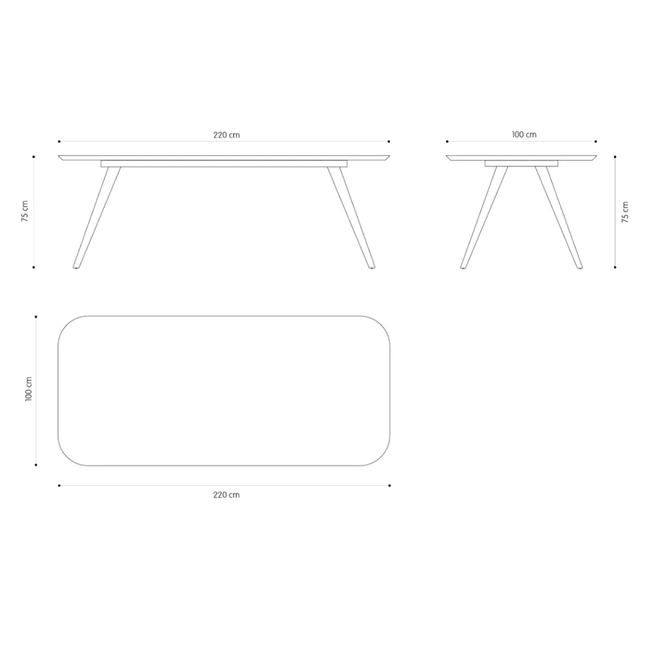 Quality Dining Table with Ash Wood Top Made in Italy - Ulma Viadurini