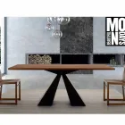 Veneered Dining Table with Steel Base Made in Italy - Dalmatian Viadurini