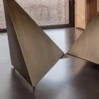 Dining Table in 3mm Ceramic and Metal Base Made in Italy - Peony Viadurini