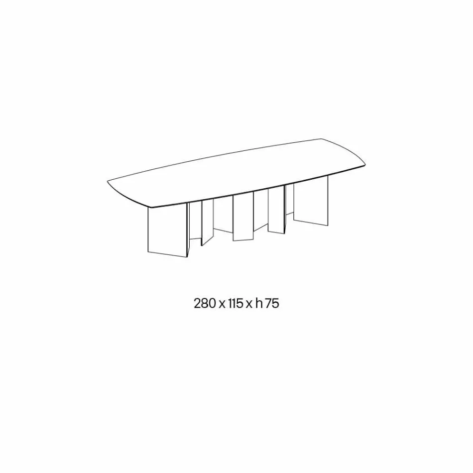 Ceramic Dining Table and Extralight Glass Base Made in Italy - Random Viadurini