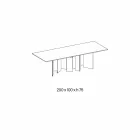 Ceramic Dining Table and Extralight Glass Base Made in Italy - Random Viadurini