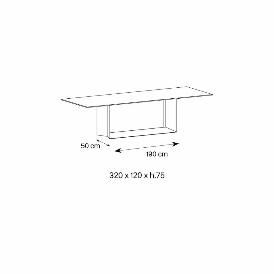 Emperador Ceramic and Bronze Metal Dining Table Made in Italy - Dark Brown Viadurini