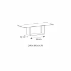 Anthracite Savoy Stone Ceramic Dining Table Made in Italy - Dark Brown Viadurini