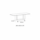 Anthracite Savoy Stone Ceramic Dining Table Made in Italy - Dark Brown Viadurini