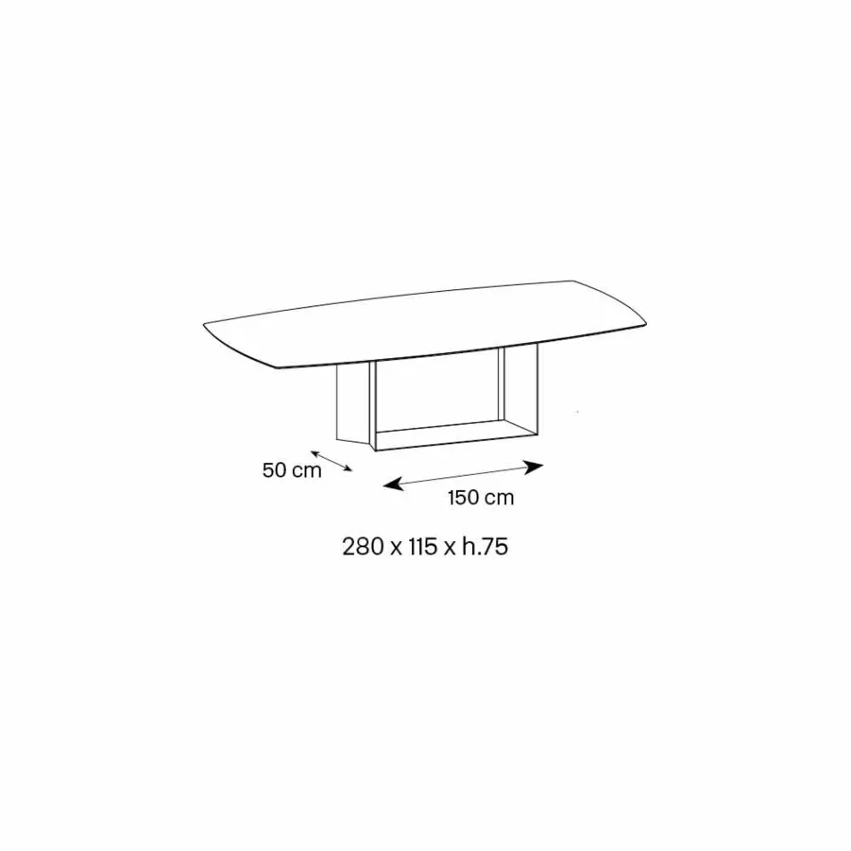 Anthracite Savoy Stone Ceramic Dining Table Made in Italy - Dark Brown Viadurini