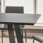 Luxury Fenix and Metal Dining Table Made in Italy - Pinocchio Viadurini