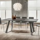 Luxury Fenix and Metal Dining Table Made in Italy - Pinocchio Viadurini