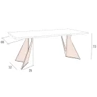 Dining Table in Fenix and Painted Metal Made in Italy - Dotto Viadurini