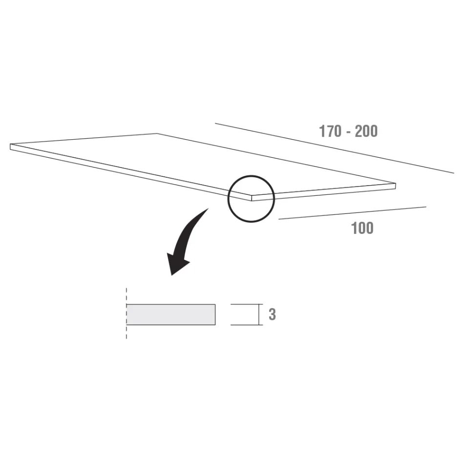 Dining Table in Fenix and Painted Metal Made in Italy - Dotto Viadurini