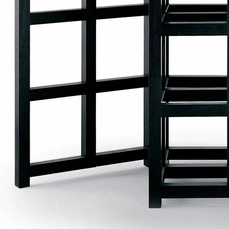 Black Painted Ash Dining Table Made in Italy - Sabatino Viadurini