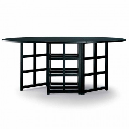 Black Painted Ash Dining Table Made in Italy - Sabatino Viadurini