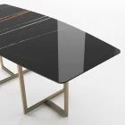 Dining Table in Porcelain Stoneware and Metal Made in Italy - Emilio Viadurini