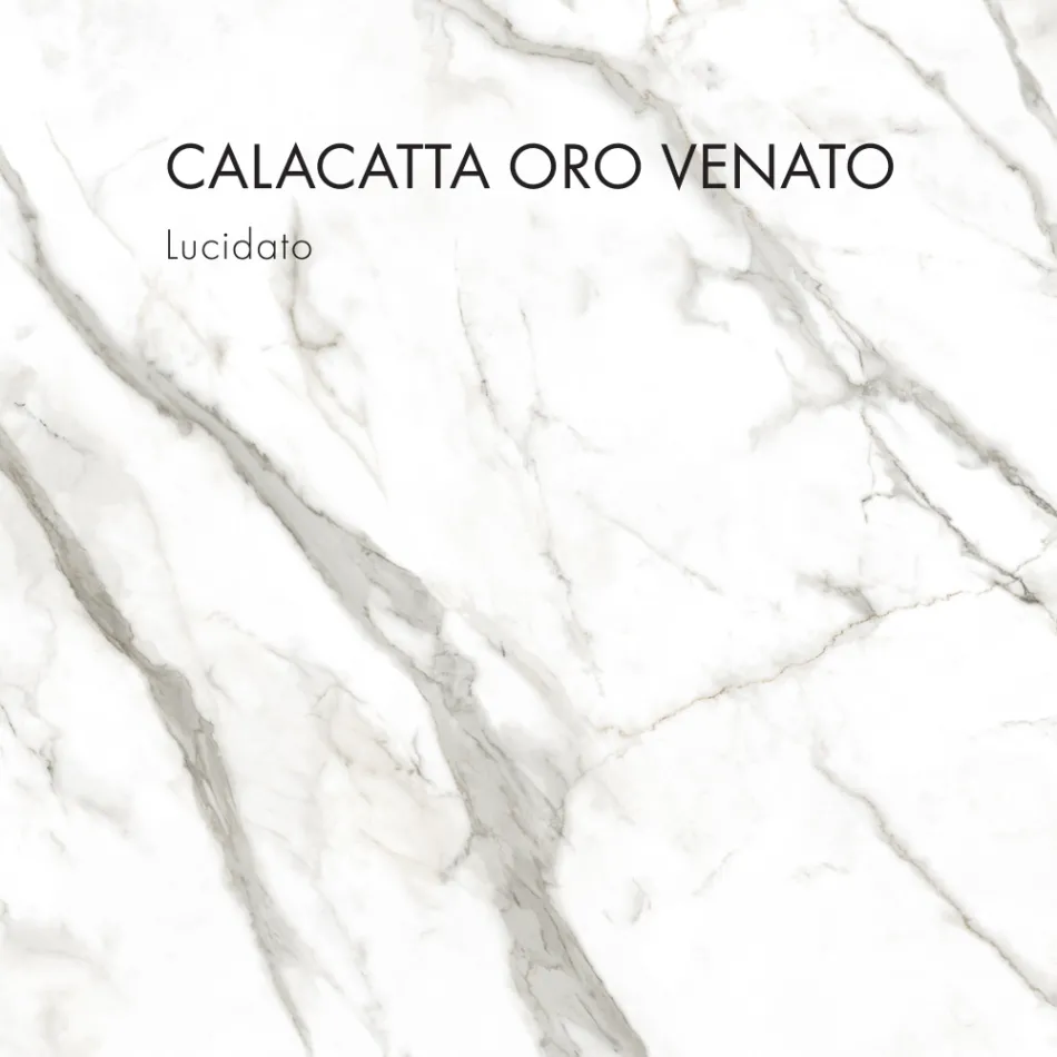 Dining Table in Porcelain Stoneware and Metal Made in Italy - Emilio Viadurini