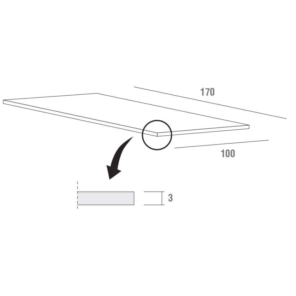 Hpl Dining Table with Metal Base Made in Italy, Precious - Carlino Viadurini