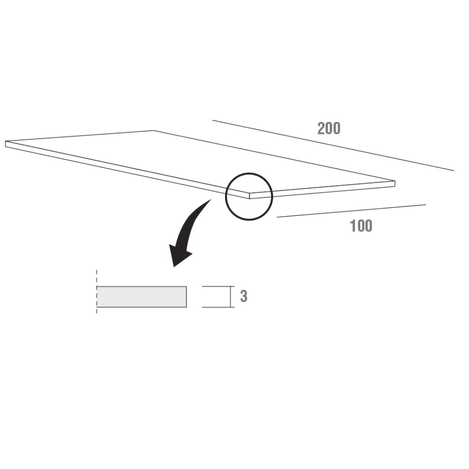 Hpl Dining Table with Metal Base Made in Italy, Precious - Carlino Viadurini