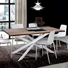 Hpl Dining Table with Metal Base Made in Italy, Precious - Carlino Viadurini