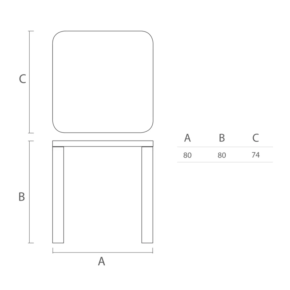 Hpl Dining Table with Polyethylene Legs Made in Italy - Glen Viadurini