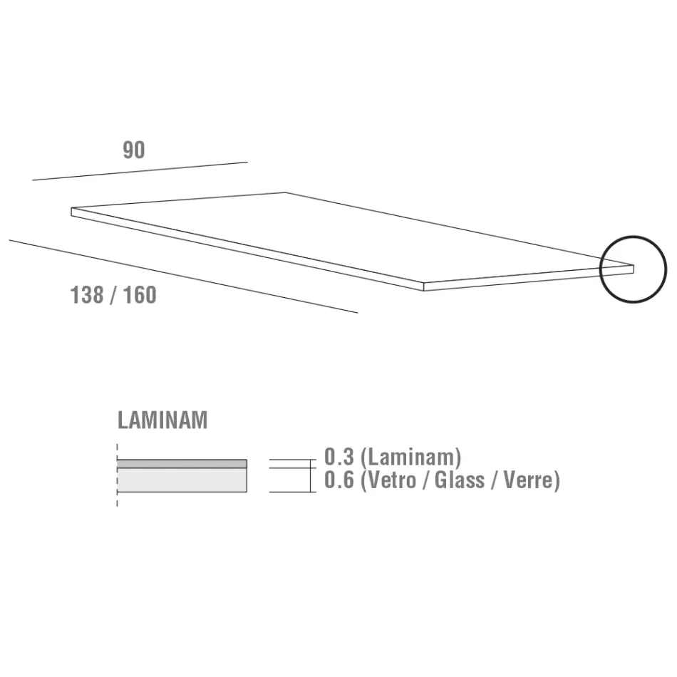 Dining Table in Laminam with Aluminium Structure Made in Italy - Bavaria Viadurini