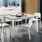 Dining Table in Laminam and Painted Metal Made in Italy - Efisto Viadurini